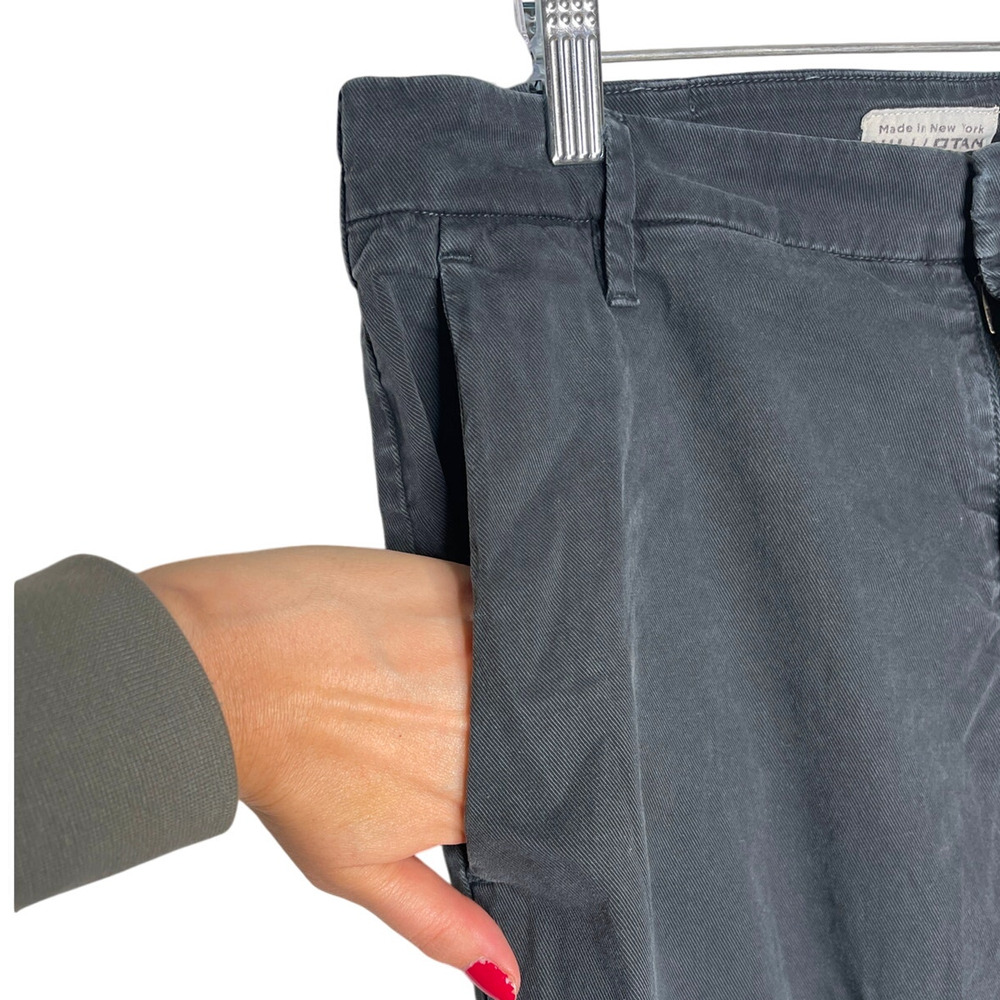 Nili Lotan 6 Gray Paris Pants Drop Crotch Slouchy Cotton Crop Washed Black - Picture 6 of 11